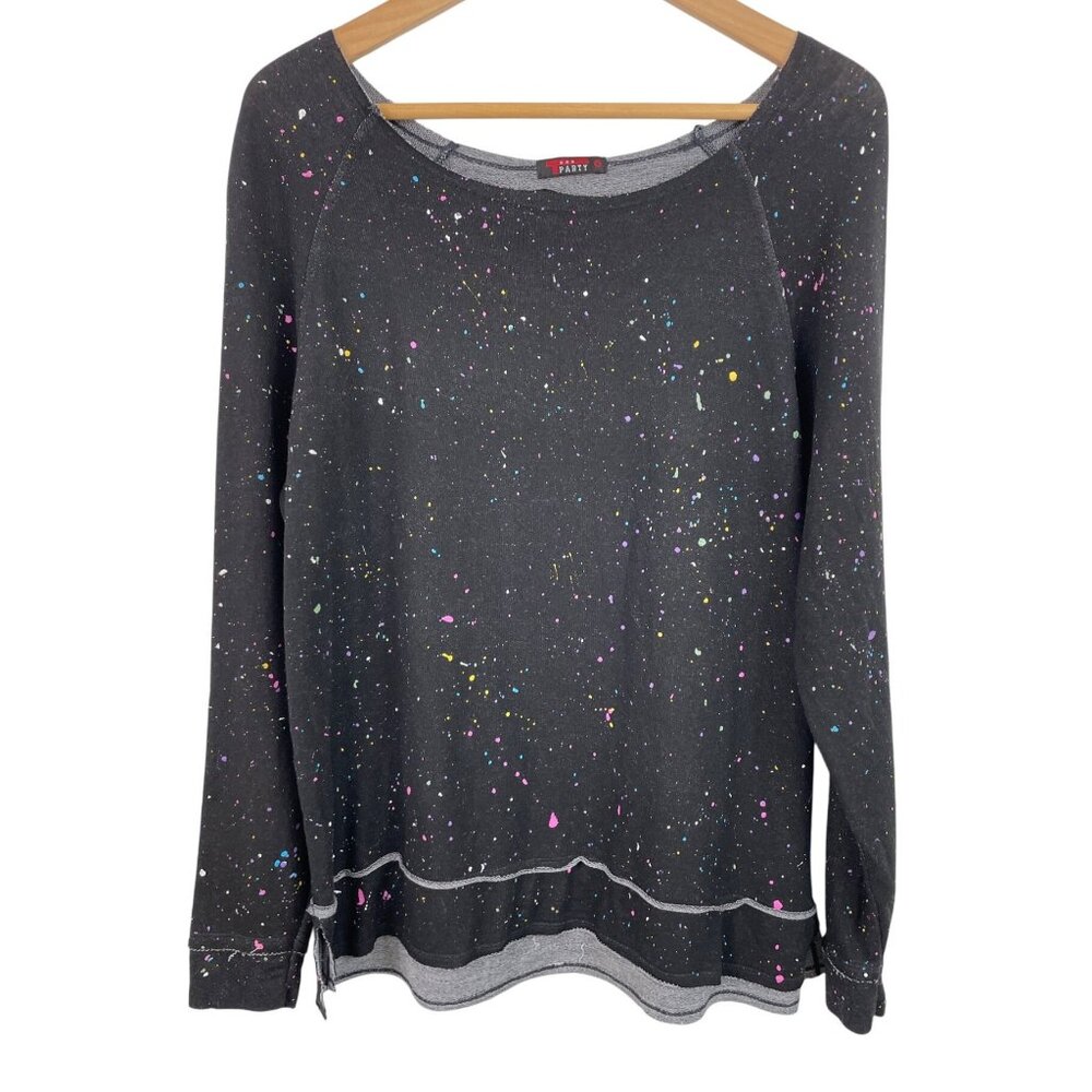 Splattered Paint Long-Sleeve Sweatshirt By Party Womens Size Small